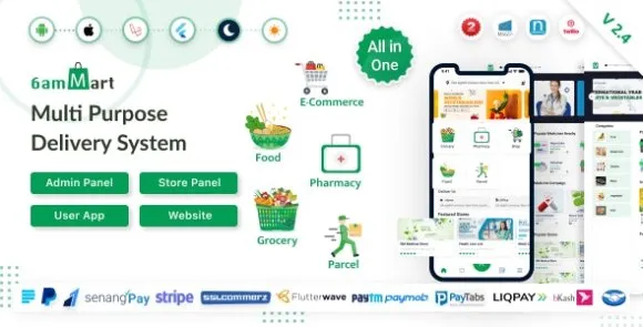 6amMart v2.5 Nulled – Ứng dụng giao hàng thực phẩm, tạp hóa, thương mại điện tử