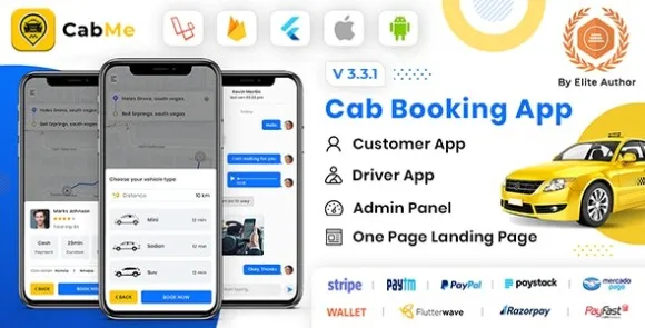 CabME v4.0 – Nguồn ứng dụng Giải pháp đặt vé taxi hoàn chỉnh Flutter