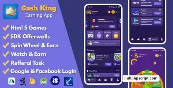 Cash King v8.0 Nulled – Ứng dụng kiếm tiền trên Android