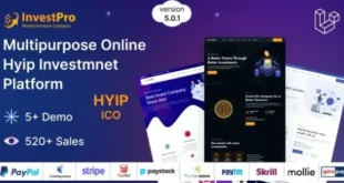 Hyip InvestPro v5.0.1 – Tập lệnh nền tảng ngân hàng