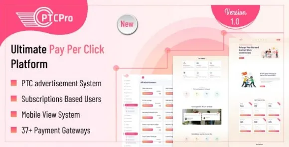 PTC Pro v1.2 Nulled – Tập lệnh nền tảng trả tiền cho mỗi lần nhấp chuột hoàn chỉnh