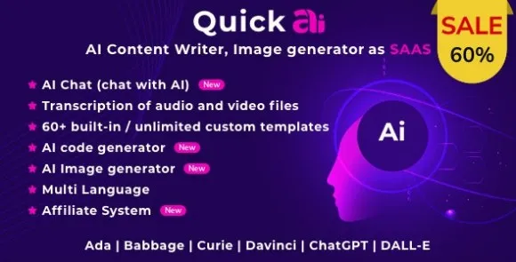 QuickAI OpenAI v4.5 Nulled – ChatGPT – Trợ lý viết và tạo nội dung AI