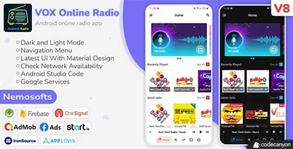 VOX v8.0 Nulled – Nguồn ứng dụng radio trực tuyến Android