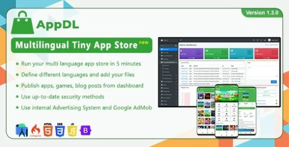 AppDL v1.3.0 – Mã nguồn cửa hàng ứng dụng nhỏ