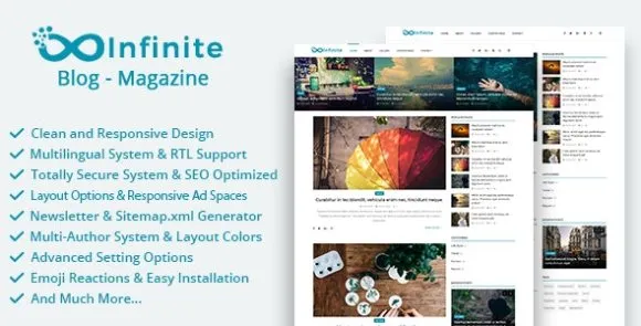 Infinite v4.4 Nulled – Tập lệnh Blog & Tạp chí