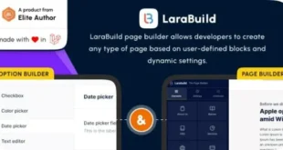 LaraBuild v1.3 – Tập lệnh gói trình tạo trang kéo và thả của Laravel