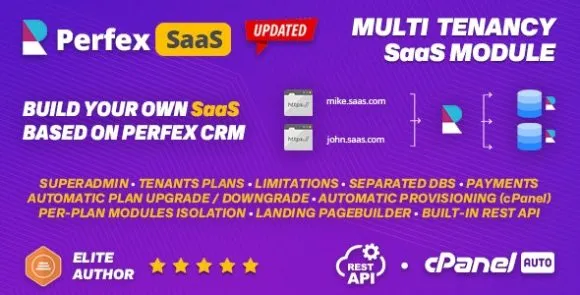 Mô-đun SaaS cho Perfex CRM v1.0.8 – Tiện ích hỗ trợ nhiều người thuê