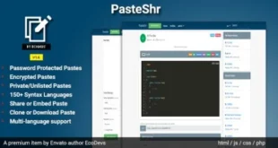 PasteShr v3.2.5 Nulled – Tập lệnh lưu trữ và chia sẻ văn bản