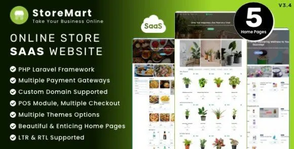 StoreMart SaaS v3.4 Nulled – Tập lệnh xây dựng trang web doanh nghiệp bán sản phẩm trực tuyến