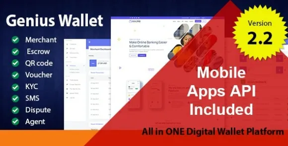 Genius Wallet v3.0 Nulled – CMS ví nâng cao với tập lệnh API cổng thanh toán