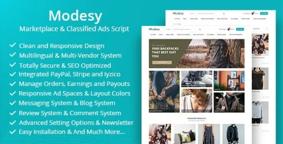 Modesy v2.4.3 Nulled – Tập lệnh PHP trên thị trường & quảng cáo rao vặt