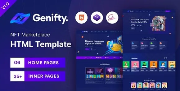 Genifty – Mẫu HTML của thị trường NFT