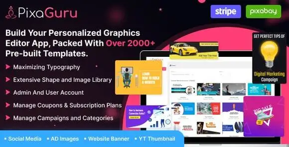 PixaGuru v1.9 – Nền tảng SAAS để tạo đồ họa