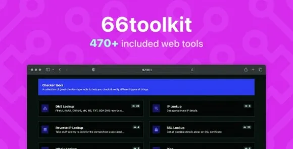 66toolkit v26.0.0 Nulled – Tập lệnh PHP Hệ thống công cụ web