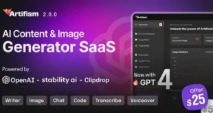 Artifism v2.0.0 Nulled – Trình tạo nội dung và hình ảnh AI