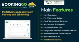 BookingGo SaaS v2.4 Nulled – Đặt lịch và đặt lịch hẹn cho nhiều doanh nghiệp