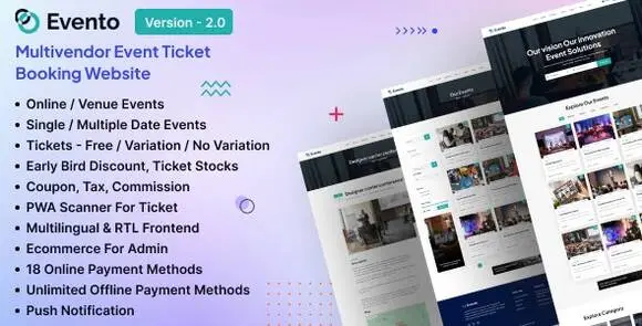 Evento v2.0 Nulled – Tập lệnh trang web đặt vé sự kiện