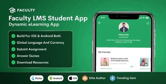 Faculty LMS Mobile App v1.0 - Hệ thống quản lý eLearning Flutter App Source