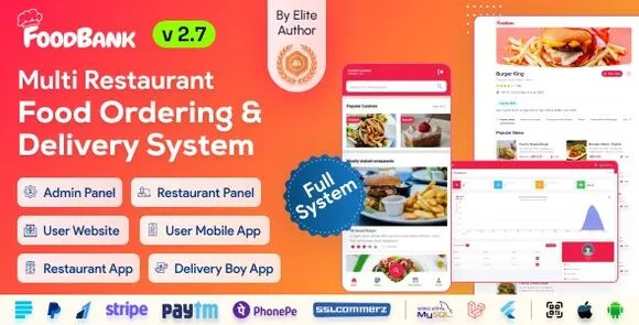 FoodBank Multi Restaurant v2.6 – Ứng dụng giao đồ ăn