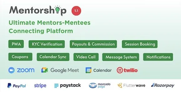 Mentorship v1.1 Nulled – Ultimate Mentor Mentee Kết nối nền tảng PHP Script