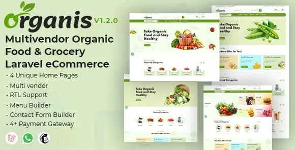 Organis v1.2.1 – Tập lệnh PHP thương mại điện tử và thực phẩm hữu cơ