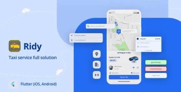 Ridy Flutter v3.1.12 – Nguồn ứng dụng giải pháp taxi