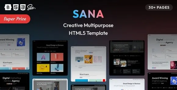 Sana v1.1 – Mẫu HTML5 đa năng sáng tạo