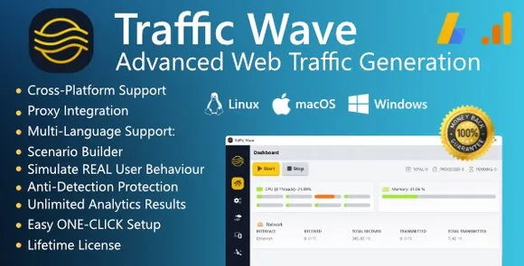 Traffic Wave v2.4.0 – Ứng dụng tạo lưu lượng truy cập web