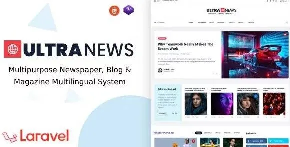 UltraNews v3.4.0 Nulled – Báo Laravel, Hệ thống blog đa ngôn ngữ có hỗ trợ AI Writer