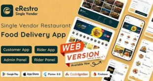 eRestro v1.0.7 Nulled – Ứng dụng Flutter dành cho nhà hàng một nhà cung cấp
