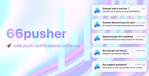 66pusher v2.0.0 Nulled – Phần mềm thông báo đẩy web tất cả trong một