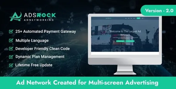 AdsRock v2.0 Nulled – Mạng quảng cáo & Nền tảng tiếp thị kỹ thuật số