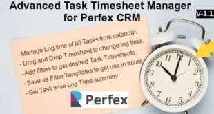 Mô-đun Advanced Task Timesheet Manager cho Perfex CRM v1.1.3