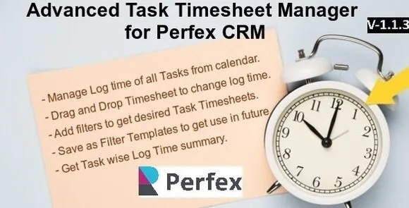 Mô-đun Advanced Task Timesheet Manager cho Perfex CRM v1.1.3