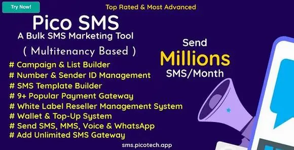 PicoSMS v5.6 Nulled – Công cụ tiếp thị SMS hàng loạt